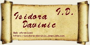 Isidora Davinić vizit kartica